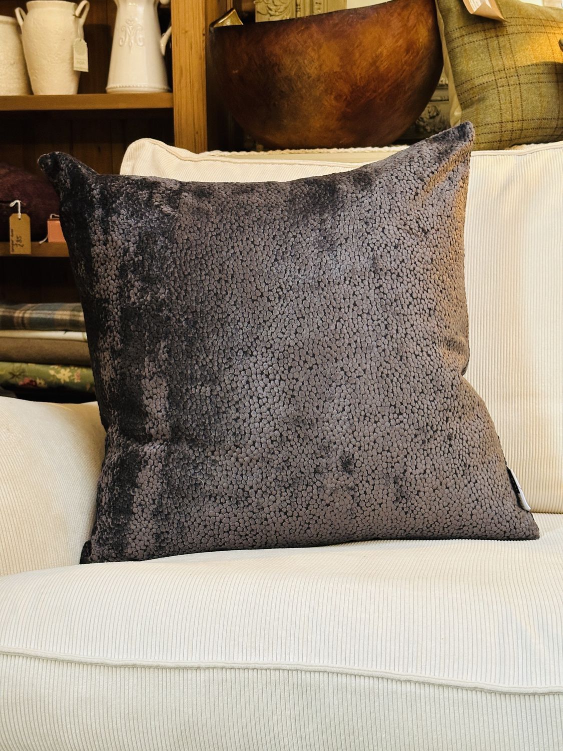 Malini Bingham Cut Velvet Cushion In Black