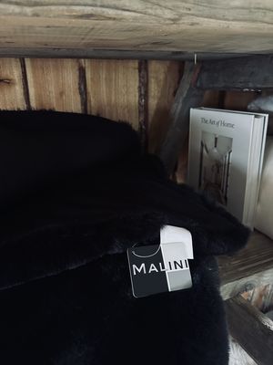 Luxury Rapture Black Faux Rabbit Throw