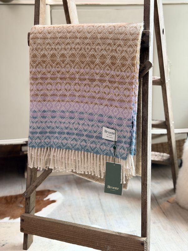 British Wool Ombre Diamond Throw - Bronte by Moon