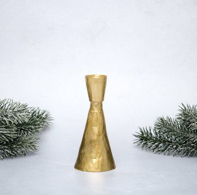 Orla Gold Coloured Metal Candlestick Holder