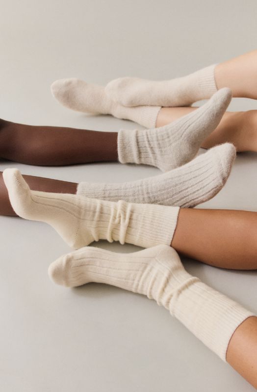 Clotted Cream Ultra Soft Alpaca Bed Socks