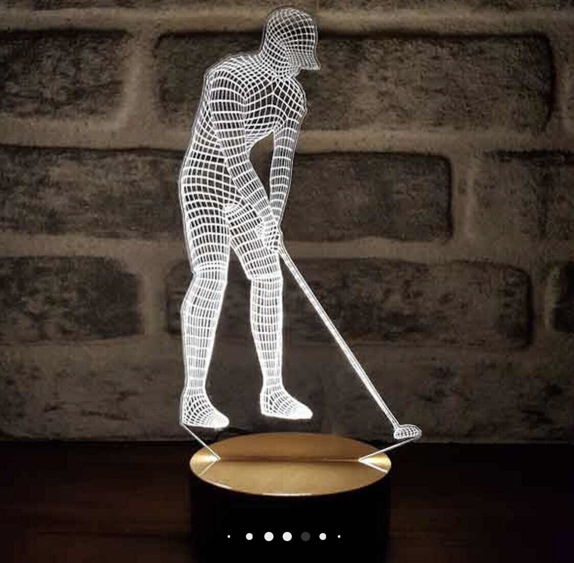 STUDIO BYLAMP - 3D Golfer Led Lamp | Wood