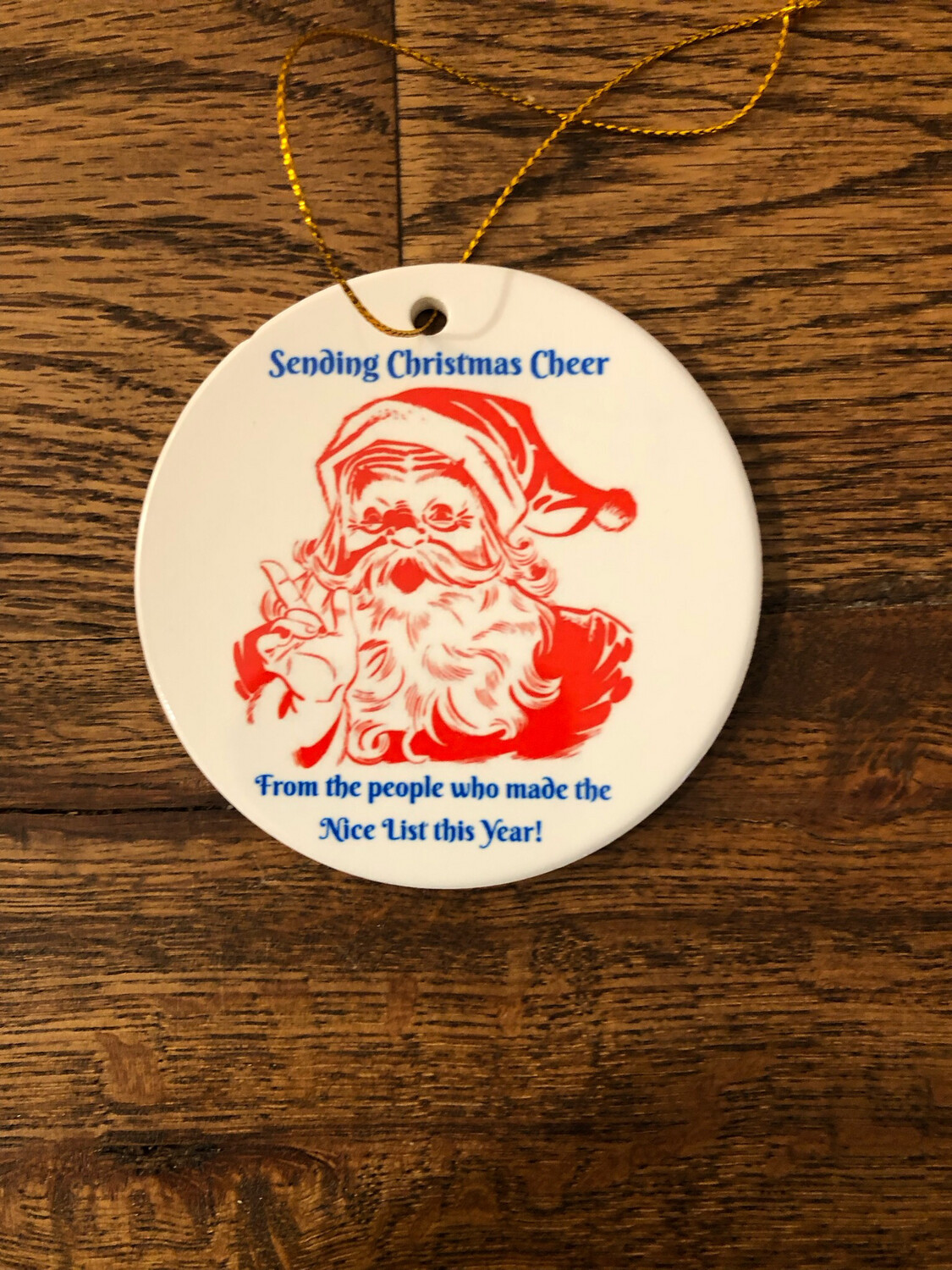 Ceramic Ornament - Sending Christmas cheer from the people