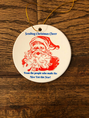 Ceramic Ornament - Sending Christmas cheer from the people