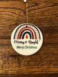 Ceramic ornament – merry and bright, merry Christmas