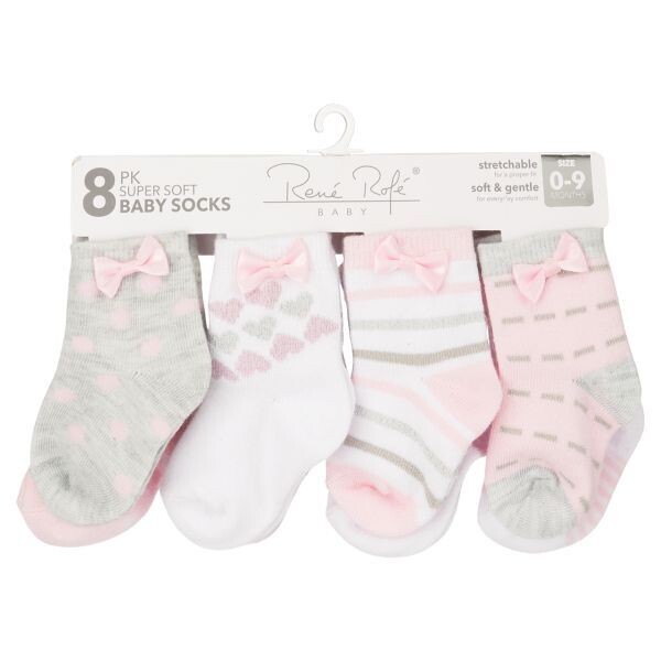 8-Pair Super Soft Baby Socks - Boy/Girl