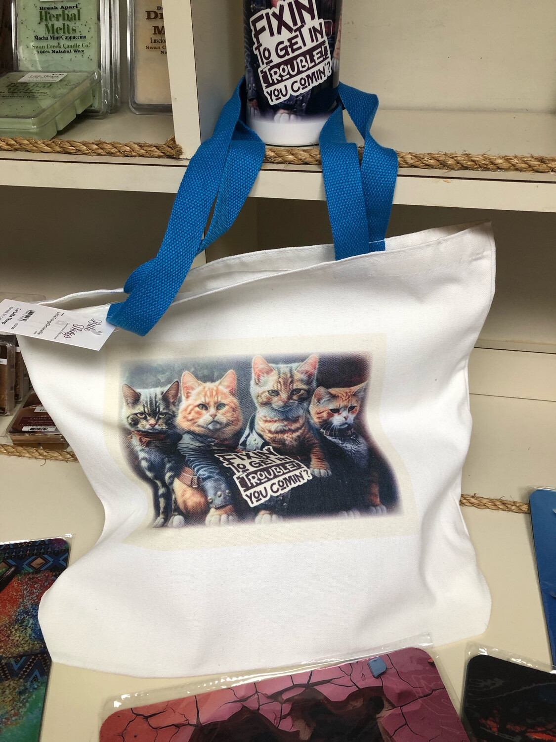 Fixin Cat Canvas Bag