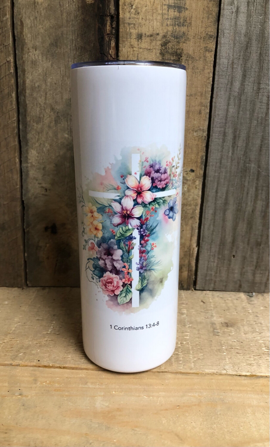 Cross / Flowers Tumbler