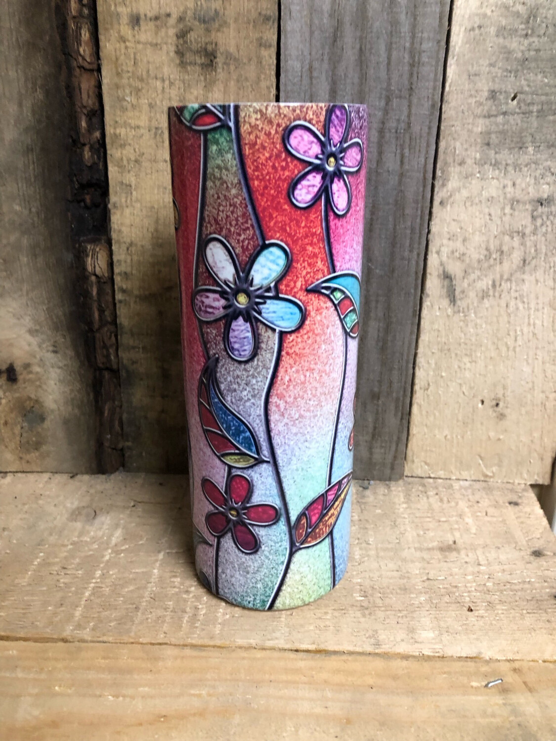 Stain Glass Flowers Tumbler