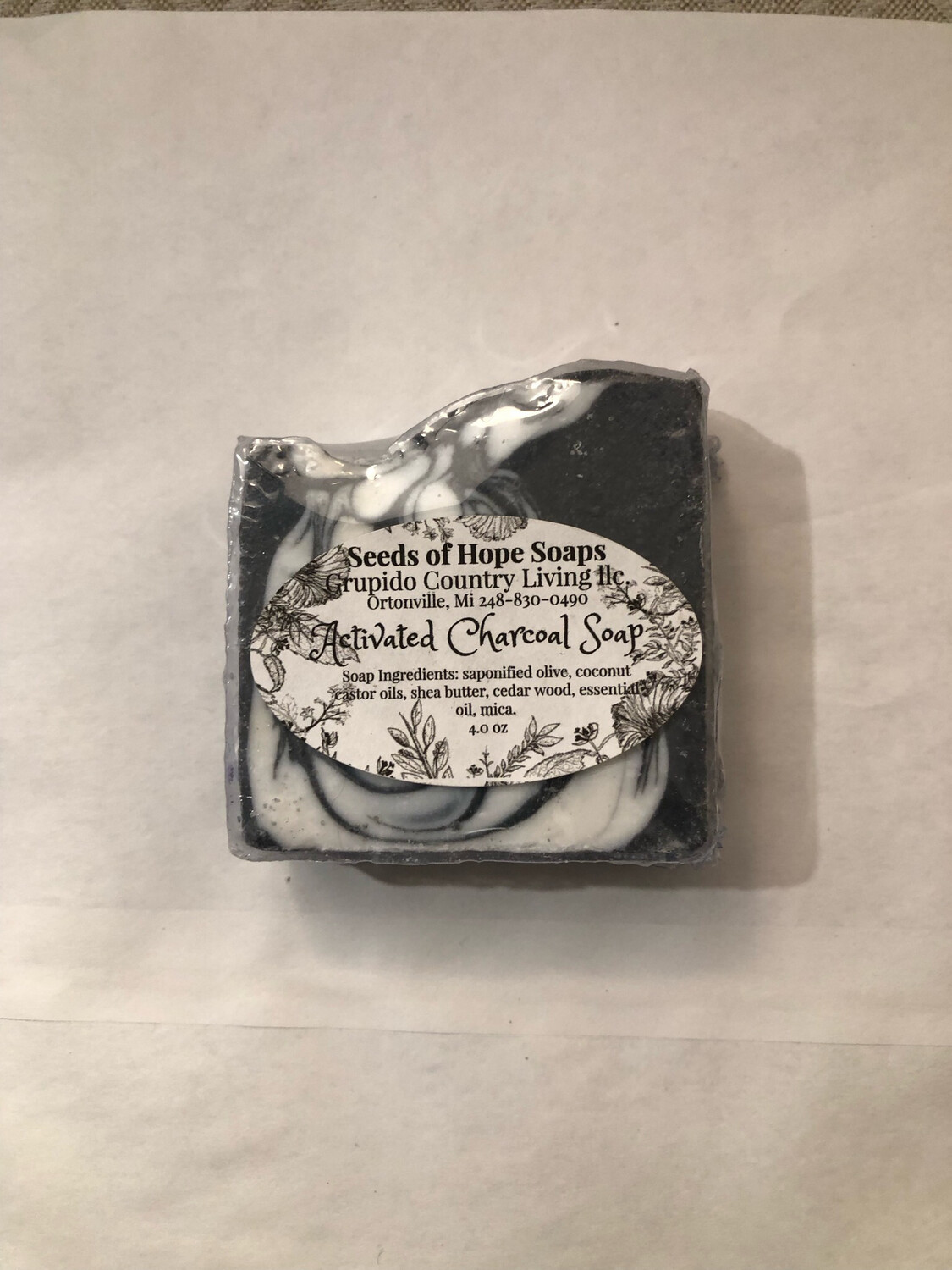 Activated, charcoal, soap