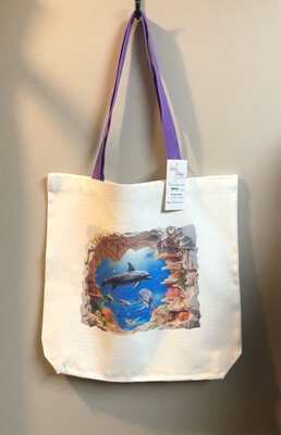 Dolphins Canvas Tote Bag