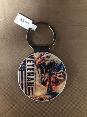Round Keychain - Veteran