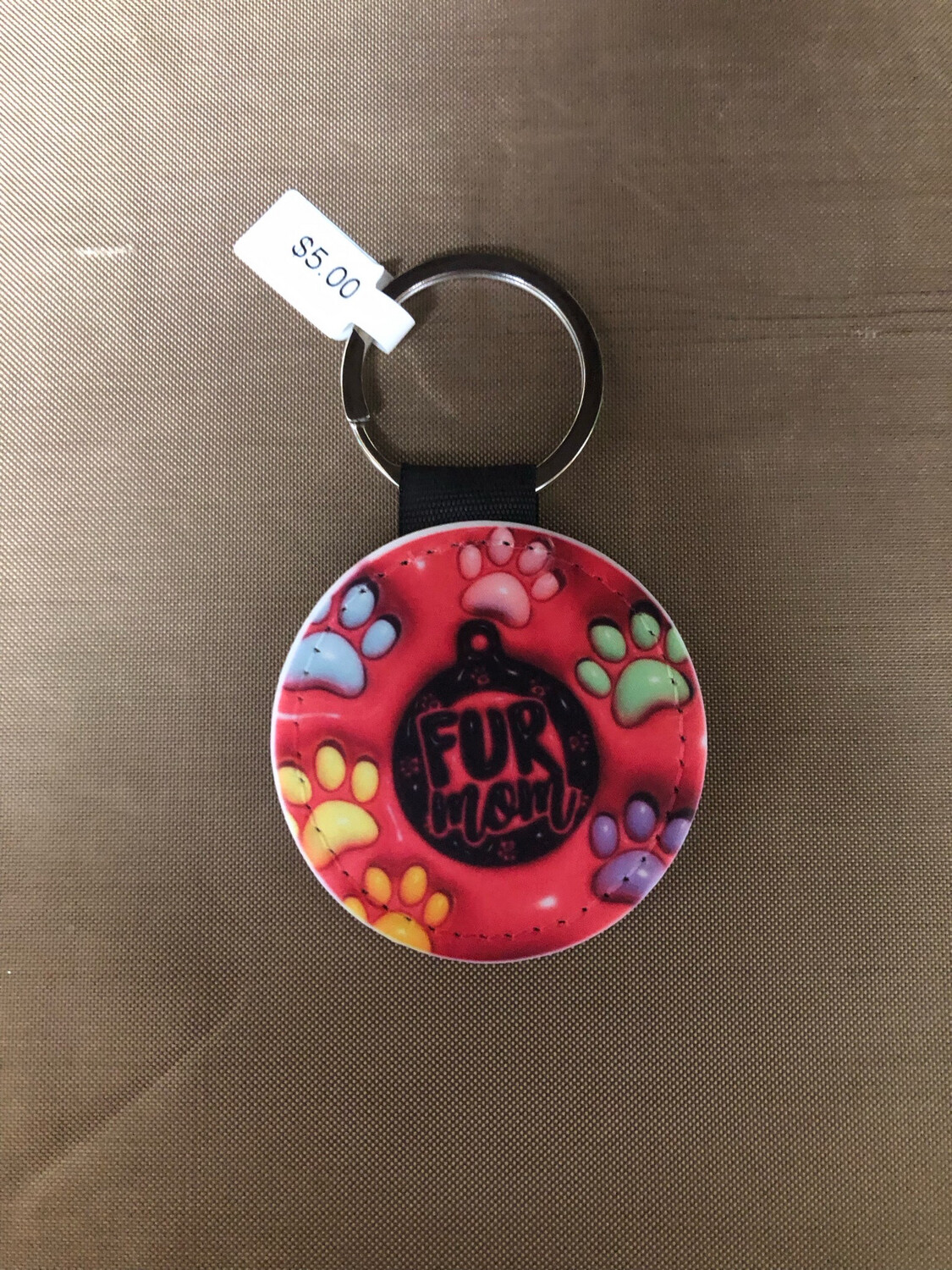 Round Keychain - Fur Mom