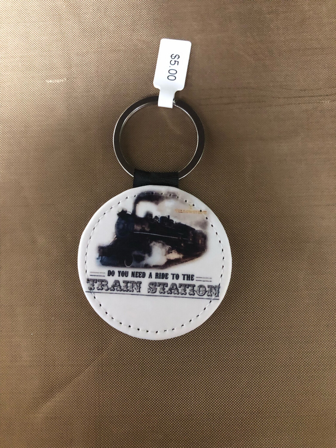 Round Keychain - Yellowstone Train Station