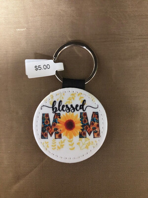 Round Keychain - Blessed Mom