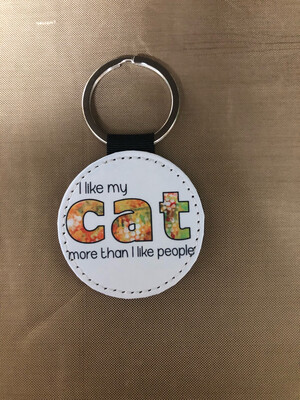 Round Keychain - Like My Cat