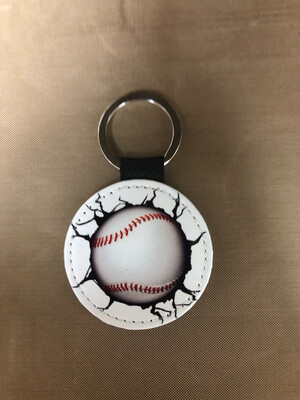 Round Keychain - Baseball