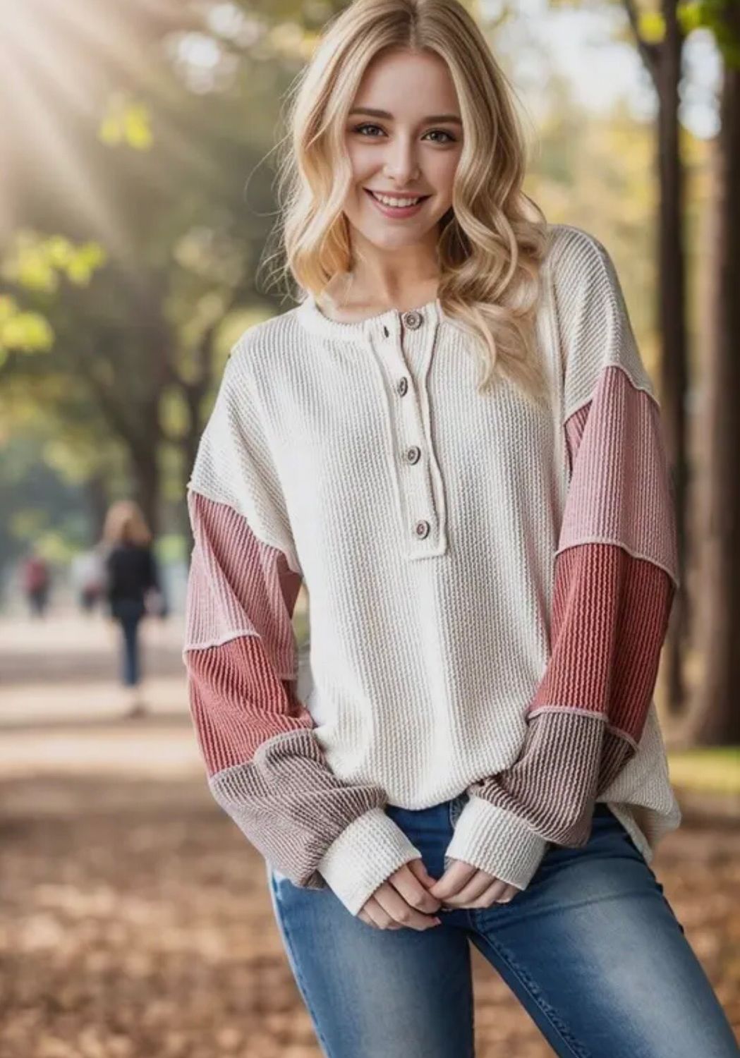 Long Sleeve Top - ET7653-10-RTS Oatmeal - Small