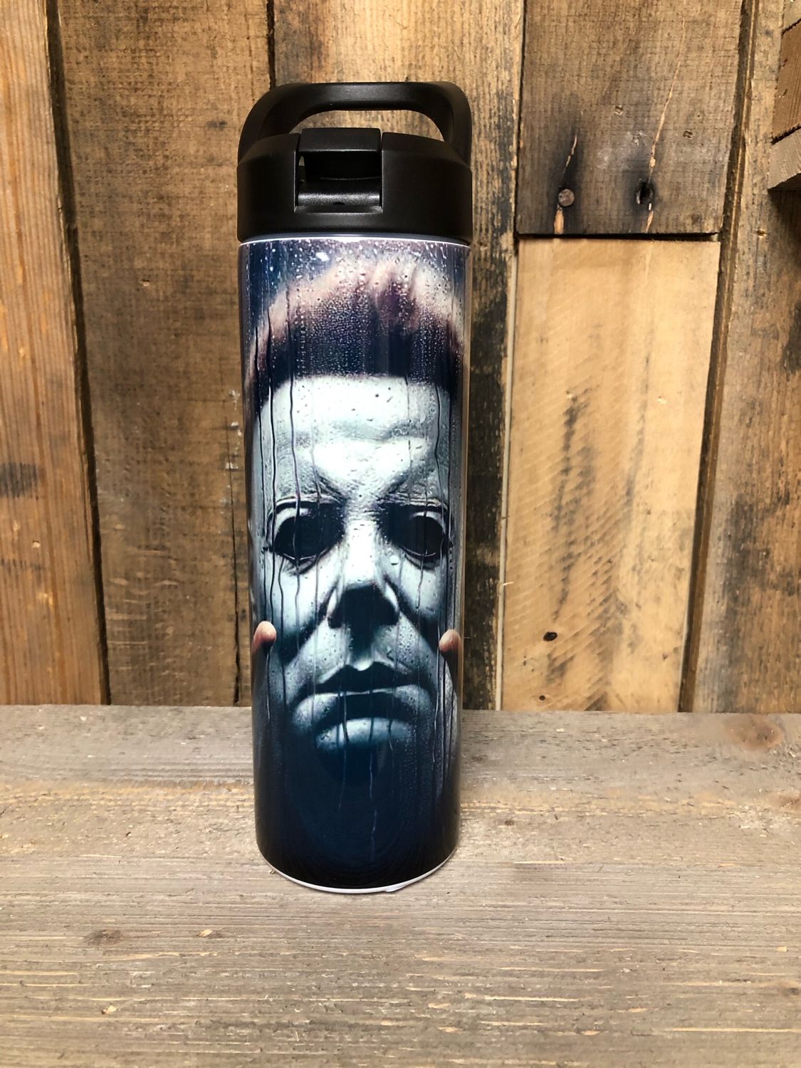 Michael Myers Tumbler With Closing Straw