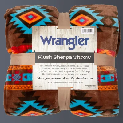 Carstens, Inc. - Wrangler® Southwest Horizon Plush Sherpa Throw