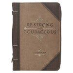 Be Strong And Courageous Portfolio Design Faux Leather Bible Cover
