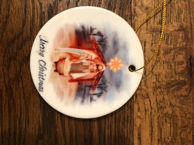 3” Ceramic Ornament Jesus With North Star