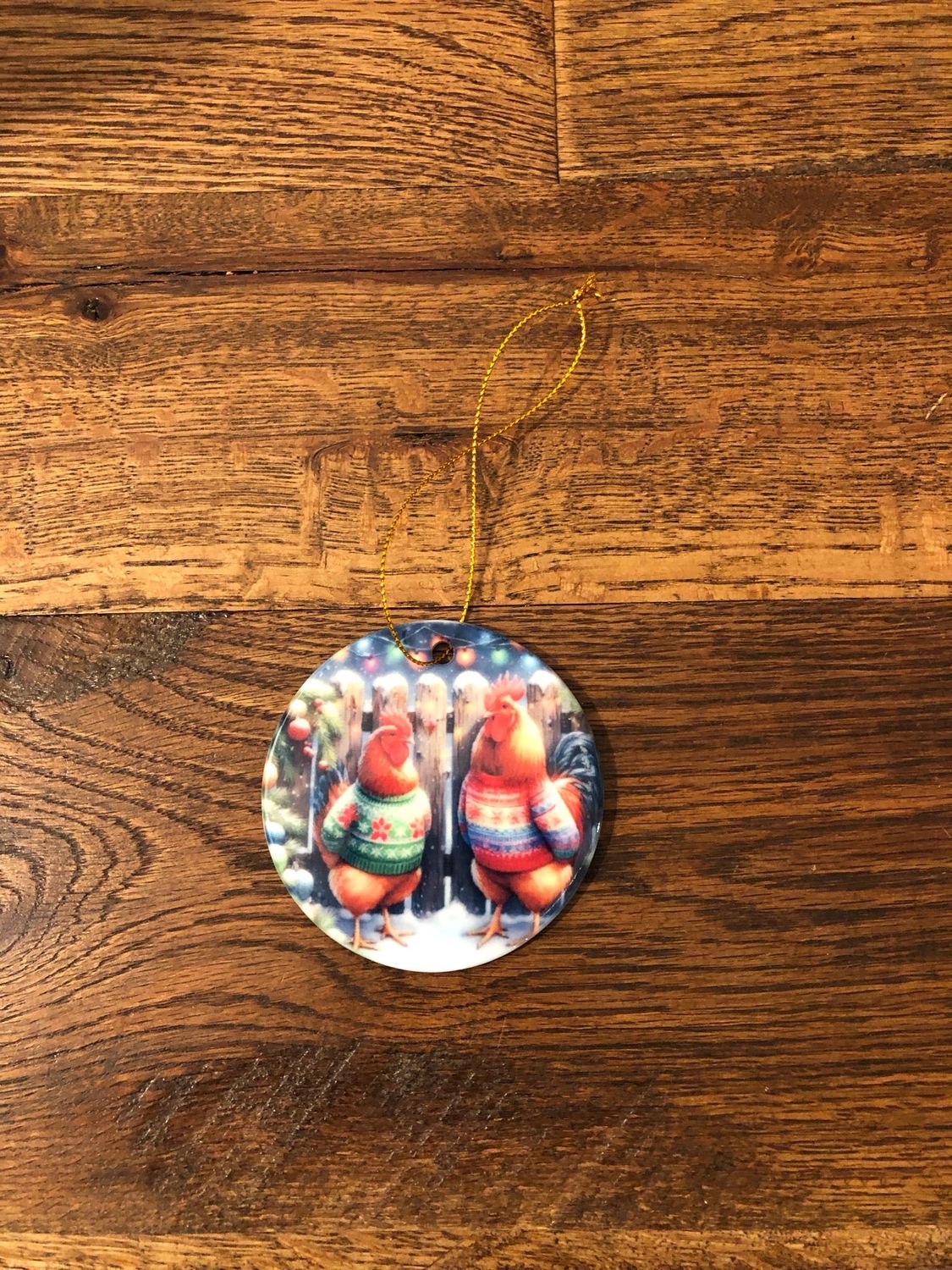 3” Ceramic Ornament Sweater Chickens
