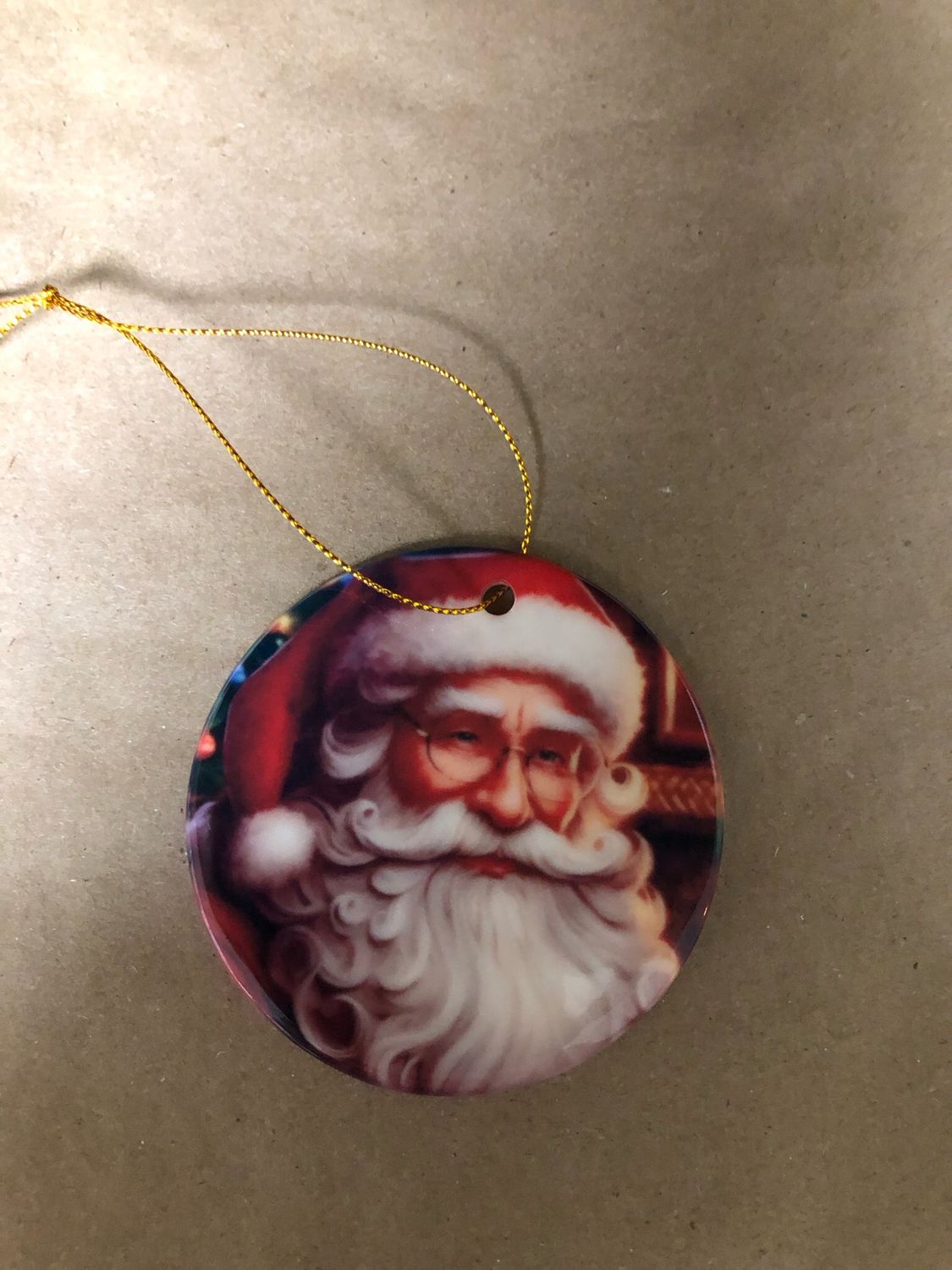 3” Ceramic Ornament Santa Claus #2