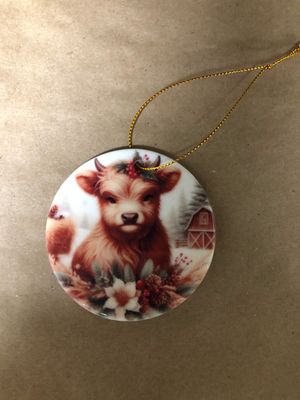 3” Ceramic Ornament Baby Highland Cow