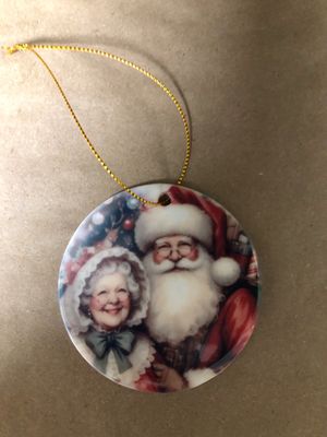 3” Ceramic Ornament Mr. and Mrs. Claus