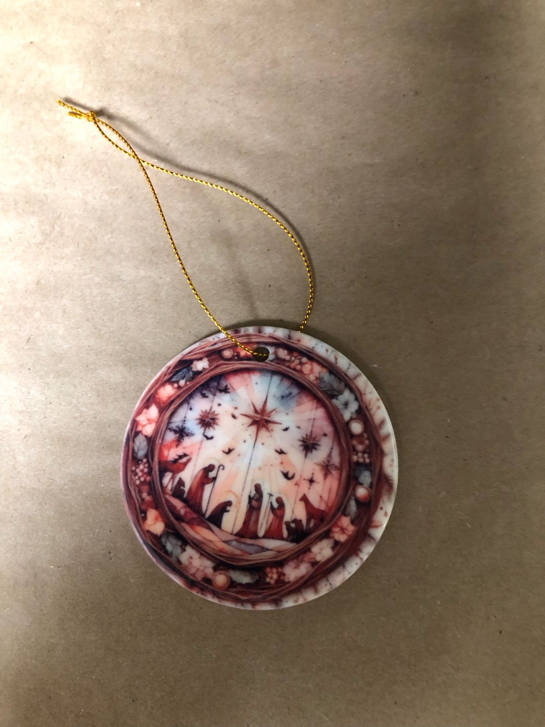 3” Ceramic Ornament Nativity scene