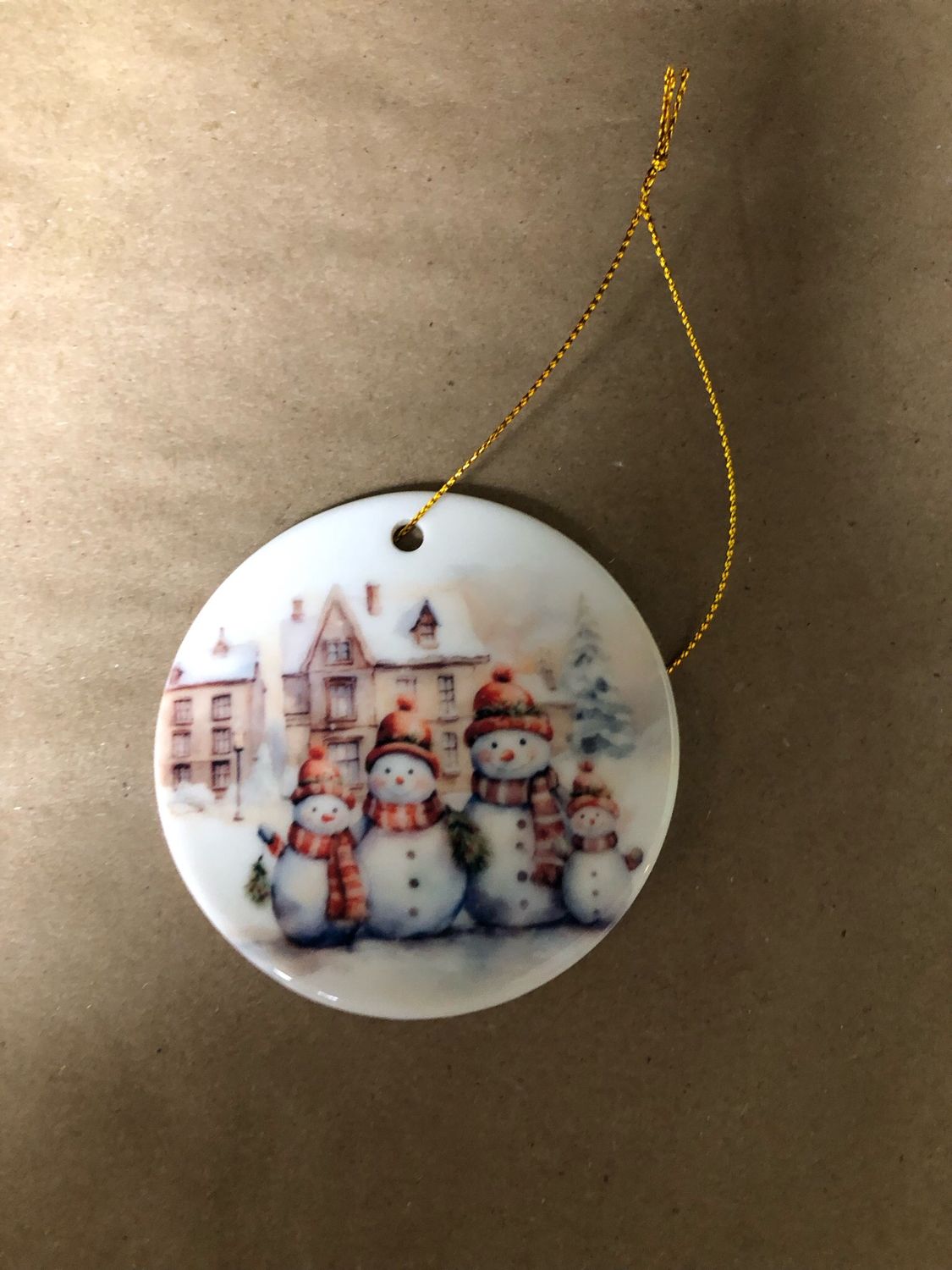 3” Ceramic Ornament Snowman Family