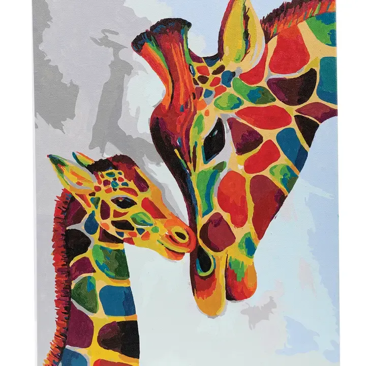 Outset Games and Cobble Hill Puzzles - Crystal Art Paint by Numbers (Large): Colorful Giraffes