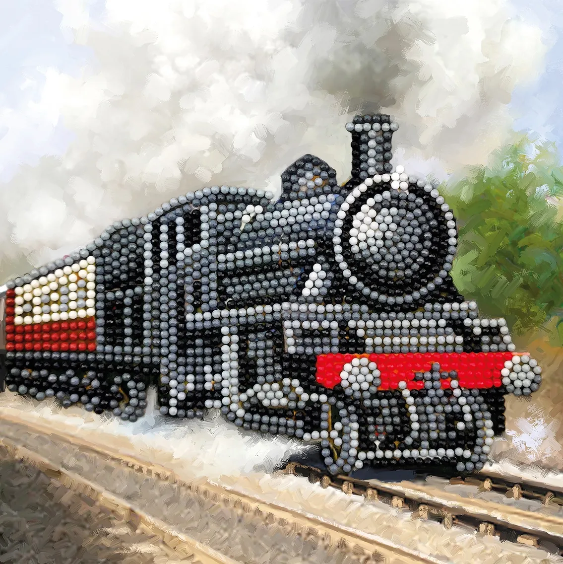 Outset Games and Cobble Hill Puzzles - Crystal Art Card Kit: Train