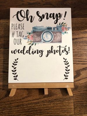 Young&#39;s - Wood Wedding hashtag Tabletop Sign