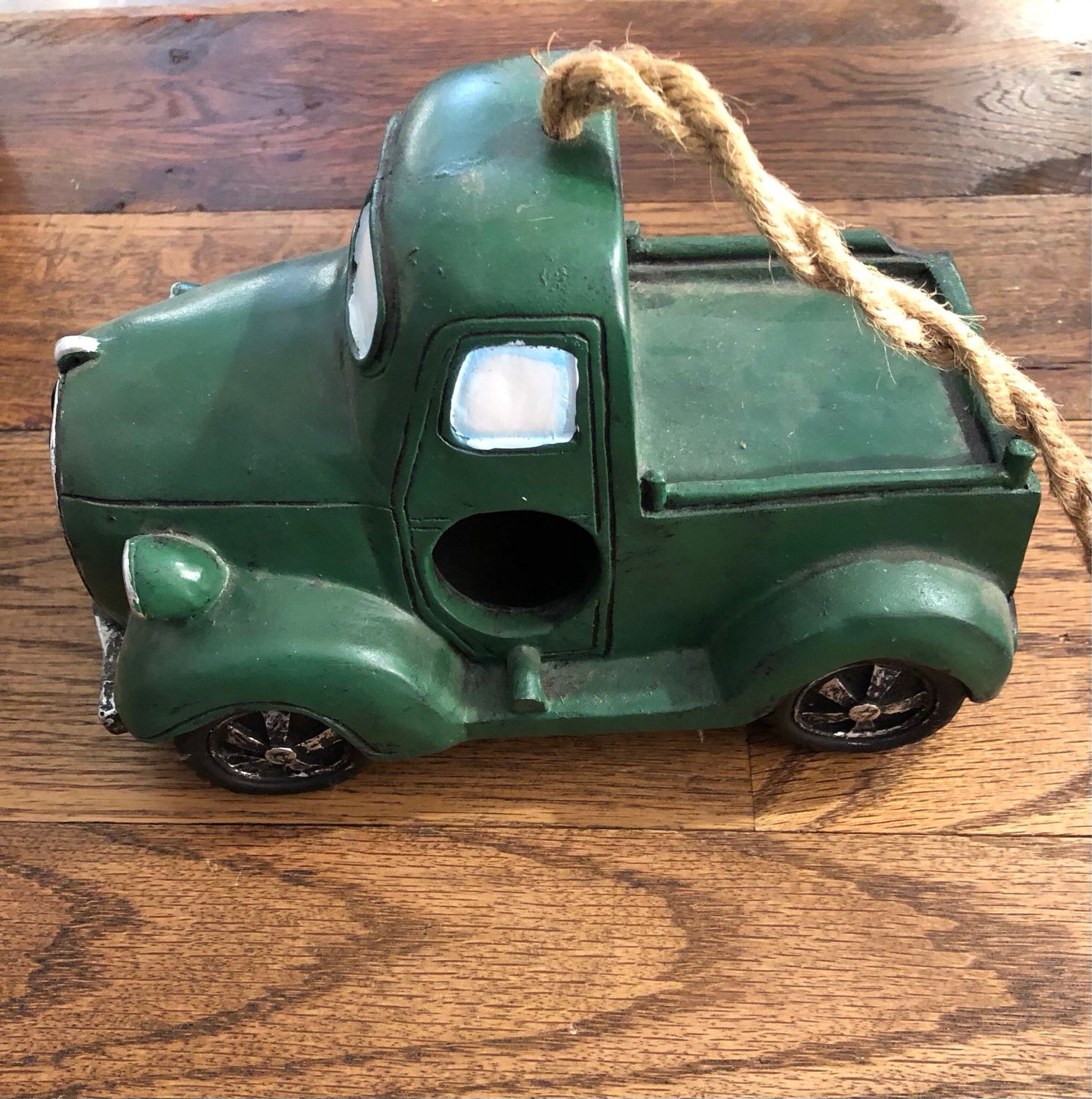 Resin Truck Bird House - Green
