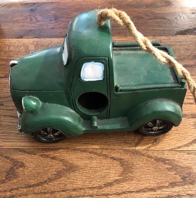 Resin Truck Bird House - Green