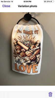 We Bake With Love - Waffle Kitchen Towel