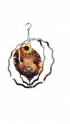 Highland Cow With Sunflowers