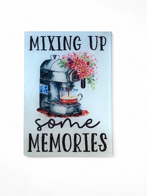 Glass Cutting Board - Mixing Up Some Memories