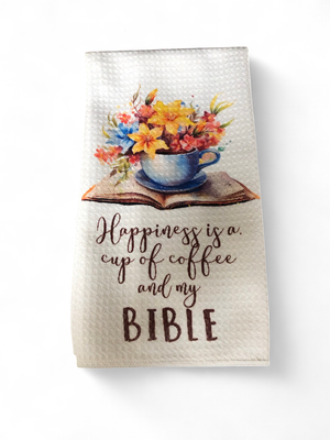 Coffee And My Bible - Waffle Kitchen Towel