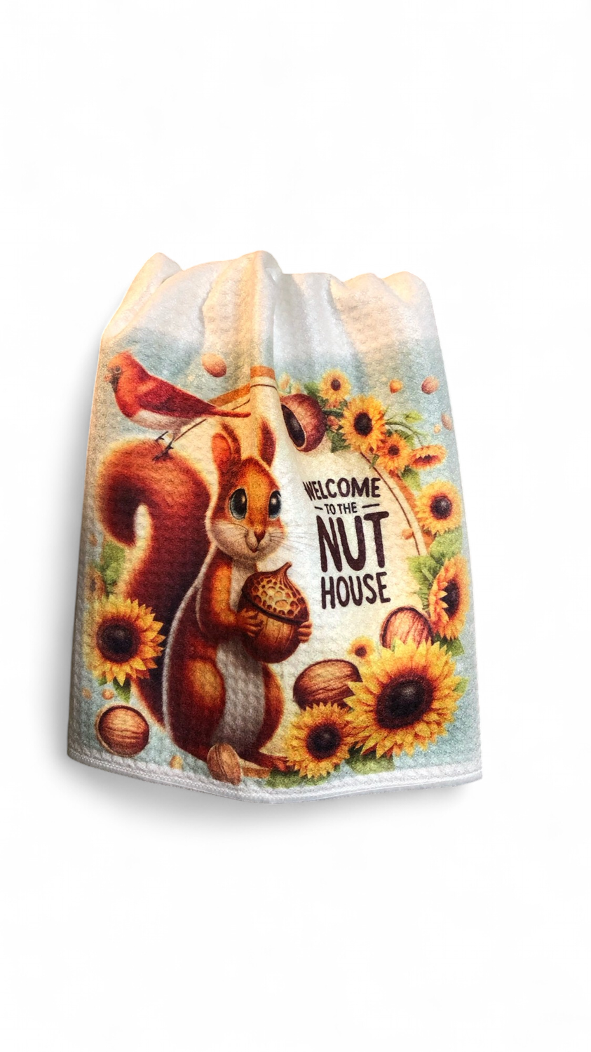 Welcome To The Nut House - Waffle Kitchen Towel