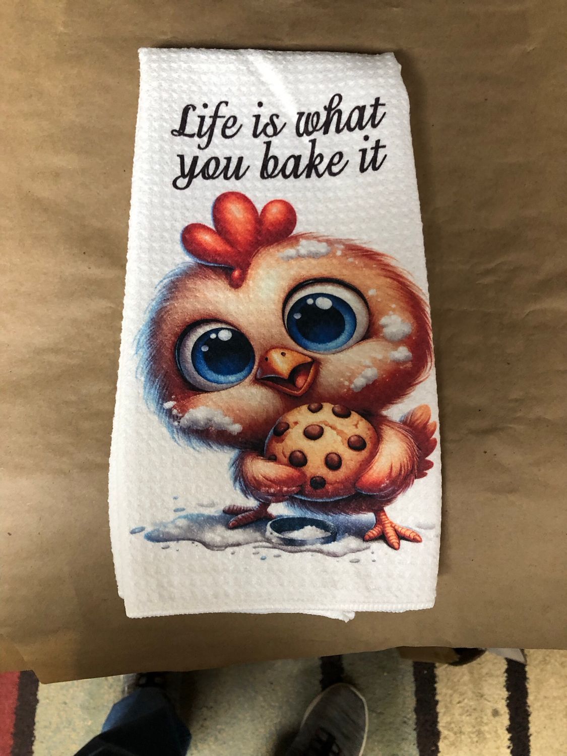 Life Is What You Bake It Chicken - Waffle Kitchen Towel