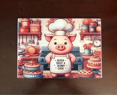 Glass Cutting Board - Don’t Trust A Skinny Cook