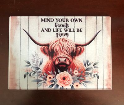 Glass Cutting Board - Mind Your Own Biscuits