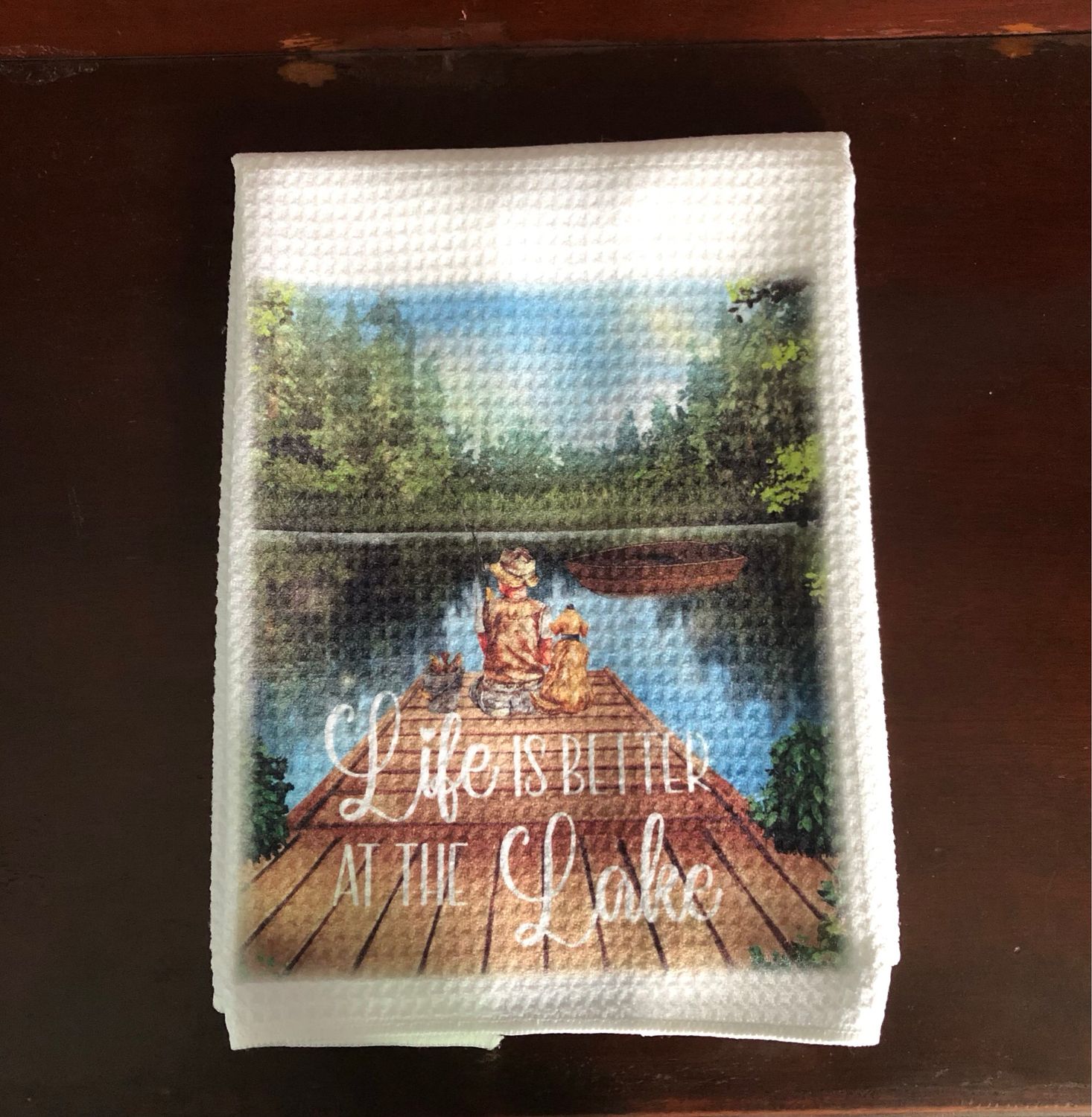 Life Is Better At The Lake - Waffle Kitchen Towel