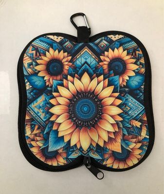 Sunflowers With Blue Background Zip Up Eyeglass Holder