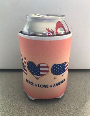 Peace love America 12 oz Koozie