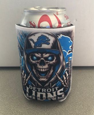 Detroit Lions skeleton 12 oz Koozie