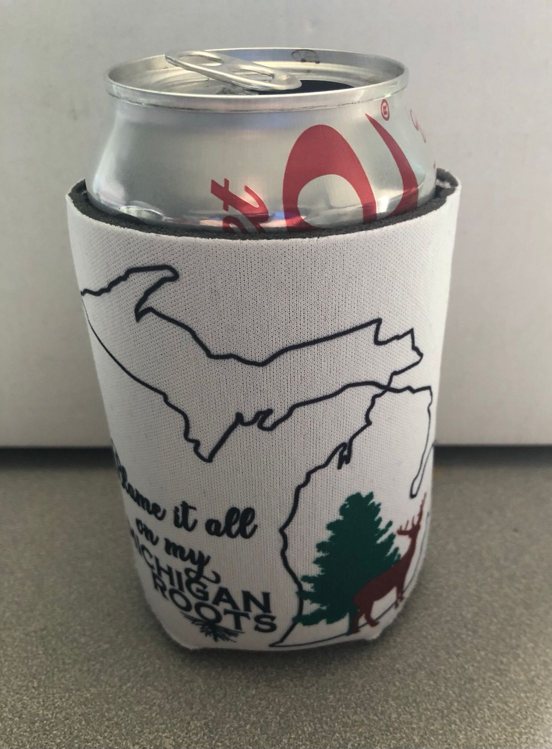 Blame It On My Michigan Roots 12 oz Koozie